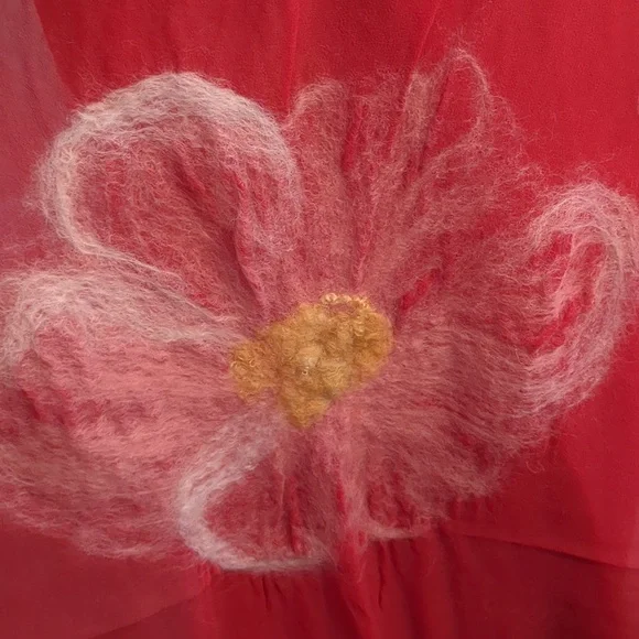 Silk scarf with Nuno felting